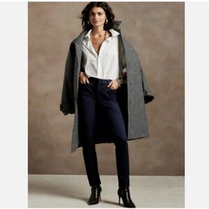 Banana Republic Women's Mid Rise Sloan Navy Blue Velvet Ankle Pants New